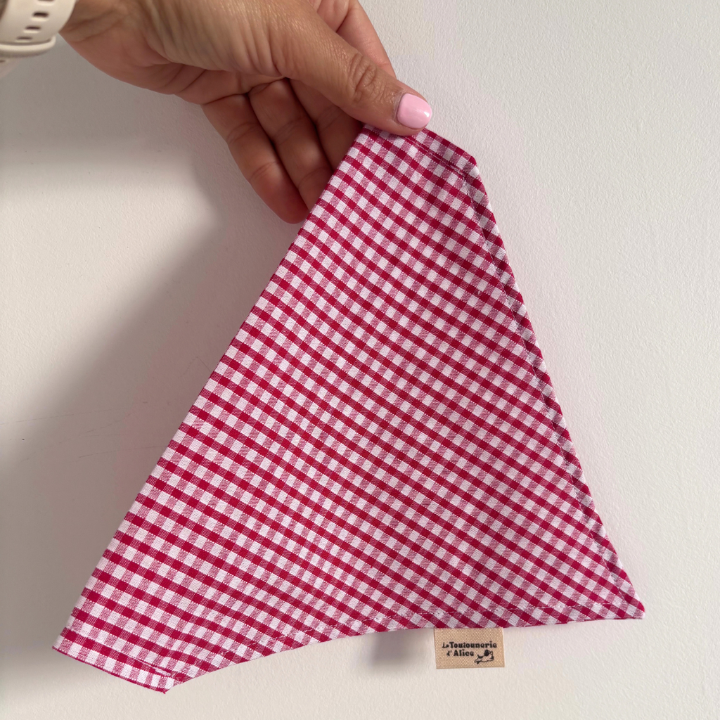 Bandana Collier - Vichy Rouge ❤️
