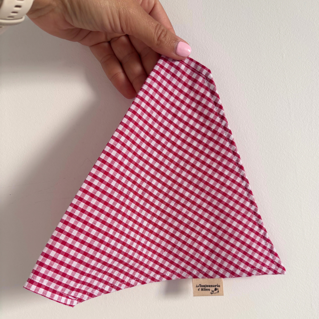 Bandana Collier - Vichy Rouge ❤️