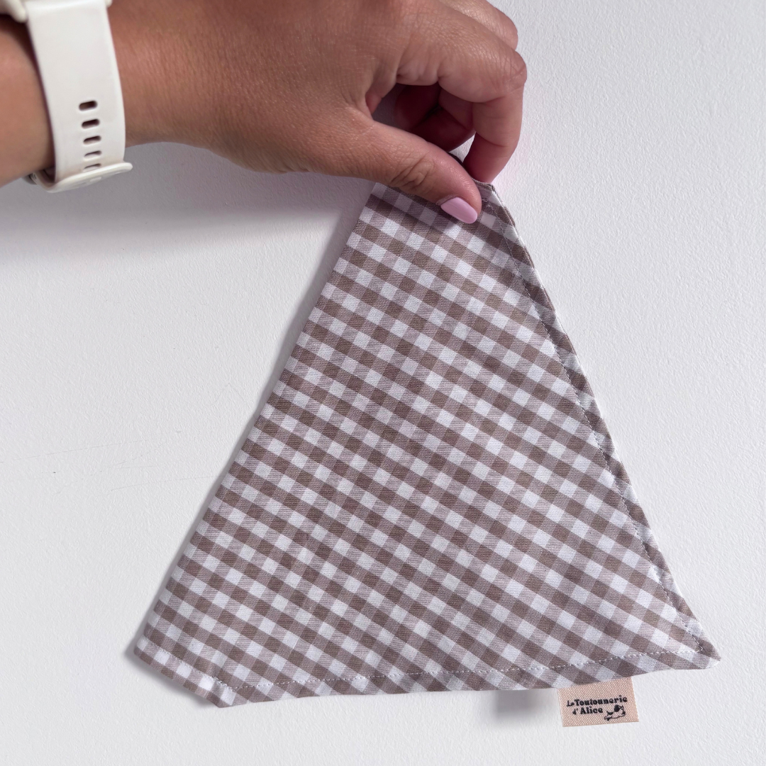 Bandana Collier - Vichy Beige 🤍
