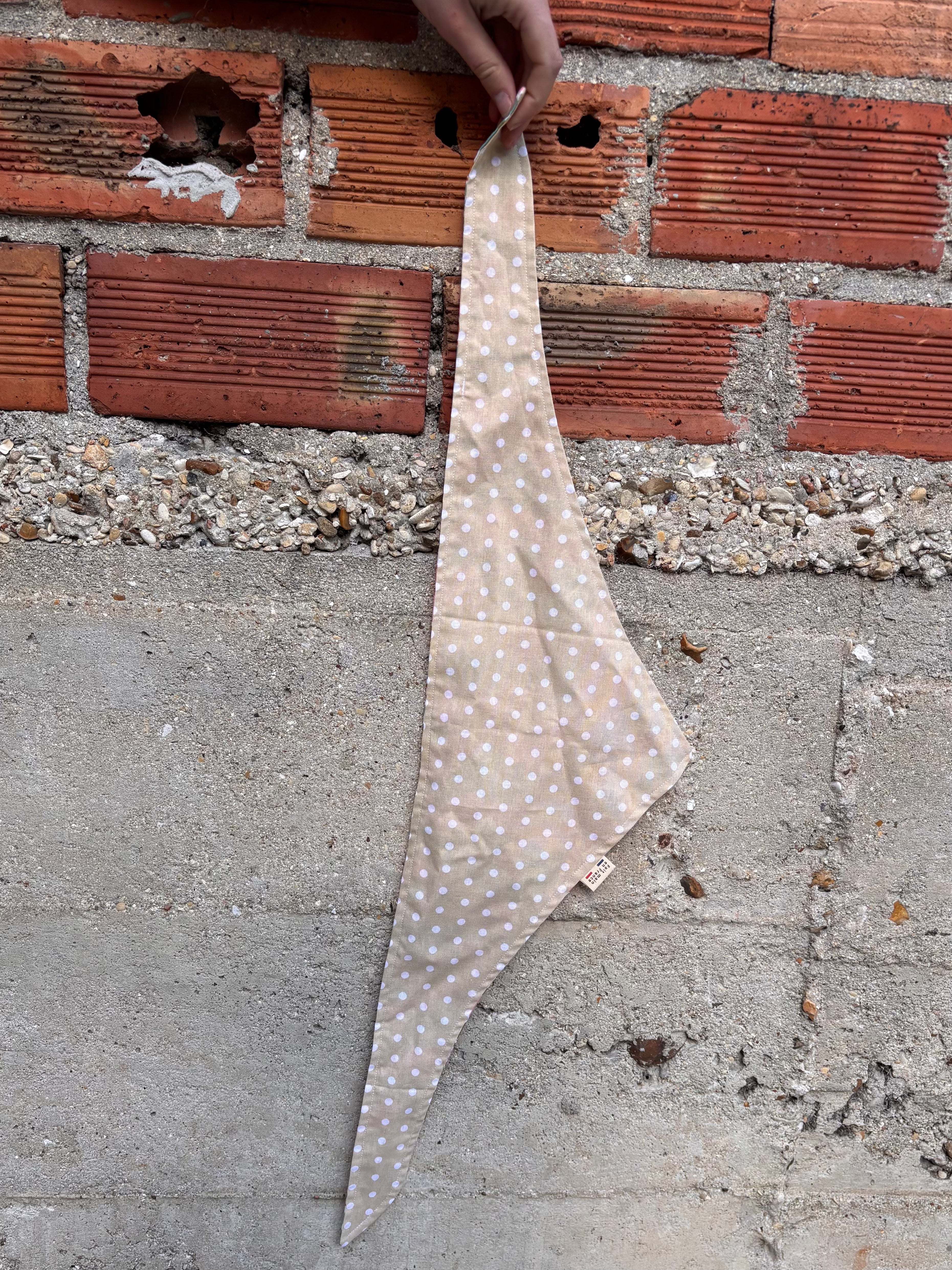 Bandana - Carreaux Vert Bleu / Pois Crème 💚💙💛